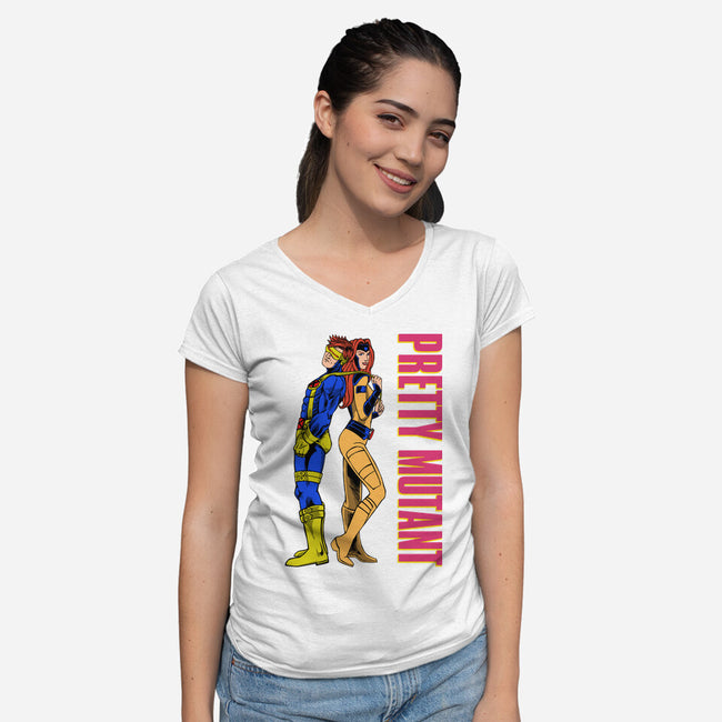 Pretty Mutant-Womens-V-Neck-Tee-joerawks
