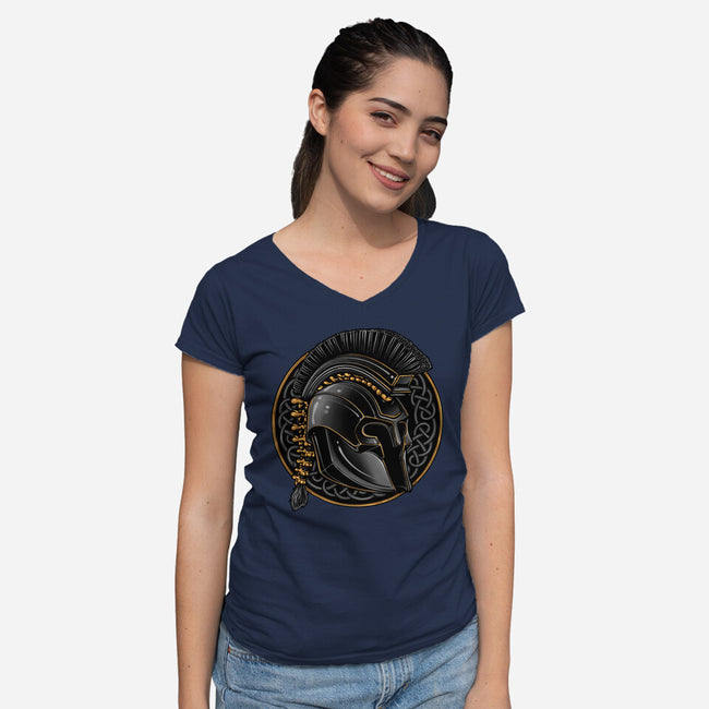Emblem Of The Conqueror-Womens-V-Neck-Tee-glitchygorilla