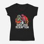 Samus Redemption-Womens-V-Neck-Tee-arace