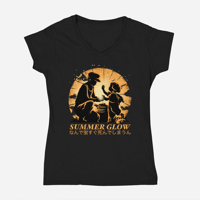 Summer Glow-Womens-V-Neck-Tee-rmatix