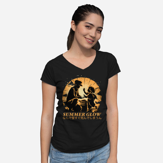 Summer Glow-Womens-V-Neck-Tee-rmatix