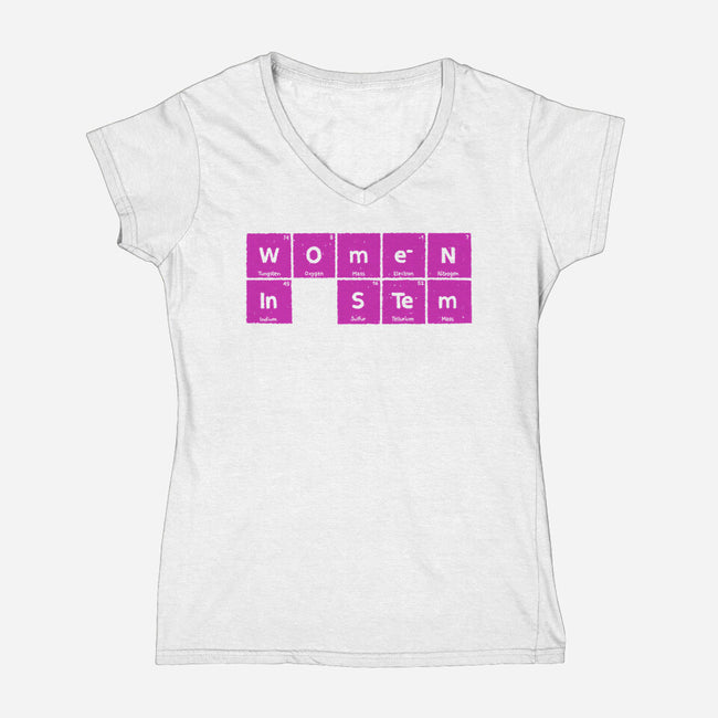 Women In STEM Periodic Table-Womens-V-Neck-Tee-xMorfina