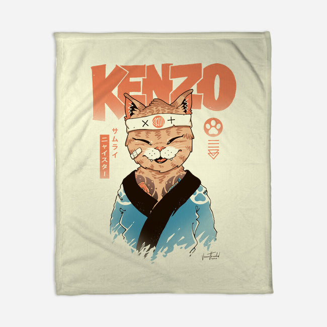 Kenzo D Samurai Meowster-None-Fleece-Blanket-vp021