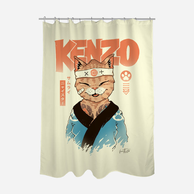 Kenzo D Samurai Meowster-None-Polyester-Shower Curtain-vp021