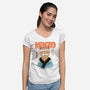 Kenzo D Samurai Meowster-Womens-V-Neck-Tee-vp021