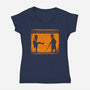 The Legend Of The Black Knight-Womens-V-Neck-Tee-mekazoo