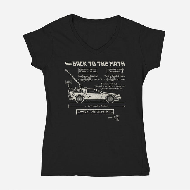 Back To The Math-Womens-V-Neck-Tee-NMdesign