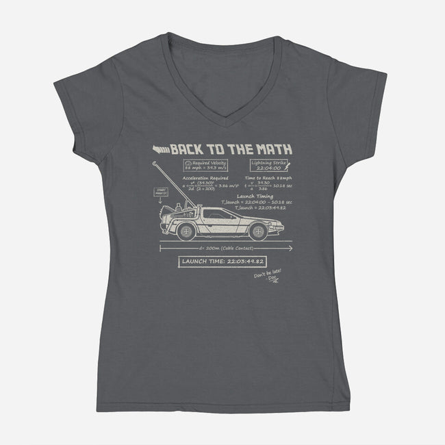 Back To The Math-Womens-V-Neck-Tee-NMdesign