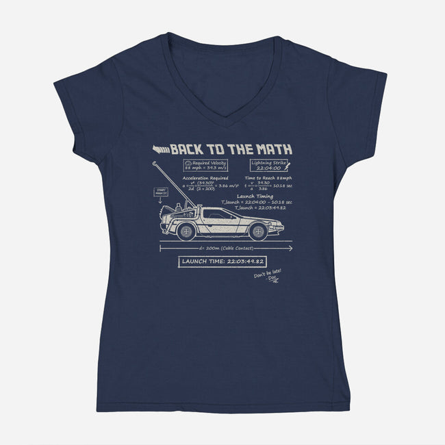 Back To The Math-Womens-V-Neck-Tee-NMdesign