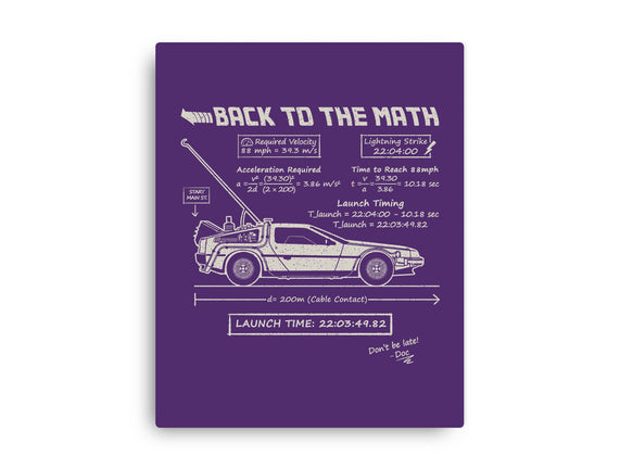 Back To The Math