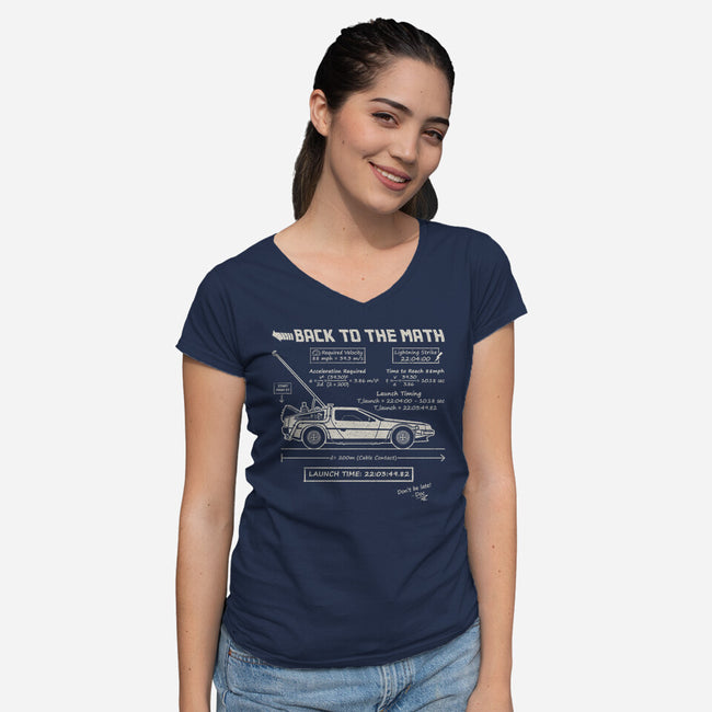Back To The Math-Womens-V-Neck-Tee-NMdesign