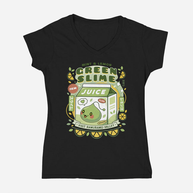 Ramuramu Valley Lemon Juice-Womens-V-Neck-Tee-LAGELANTEE