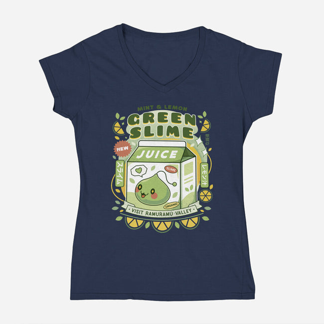 Ramuramu Valley Lemon Juice-Womens-V-Neck-Tee-LAGELANTEE