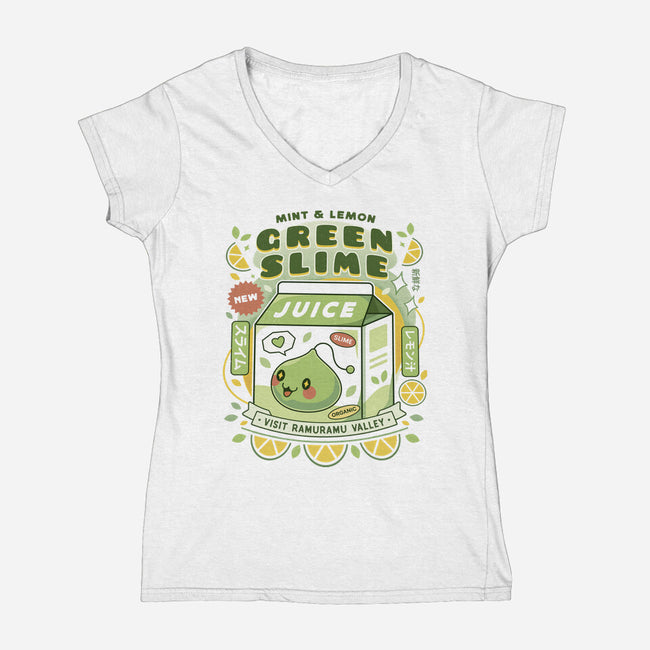 Ramuramu Valley Lemon Juice-Womens-V-Neck-Tee-LAGELANTEE