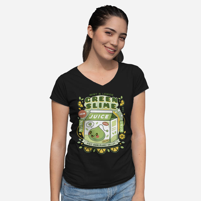 Ramuramu Valley Lemon Juice-Womens-V-Neck-Tee-LAGELANTEE