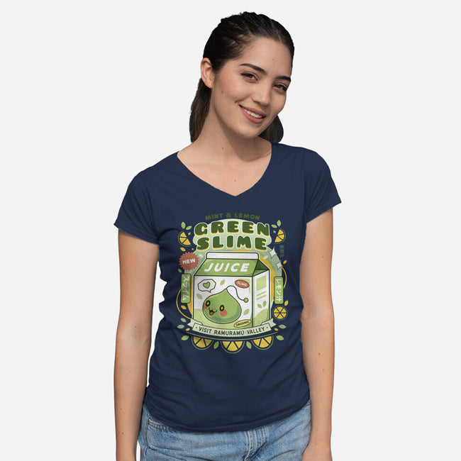 Ramuramu Valley Lemon Juice-Womens-V-Neck-Tee-LAGELANTEE