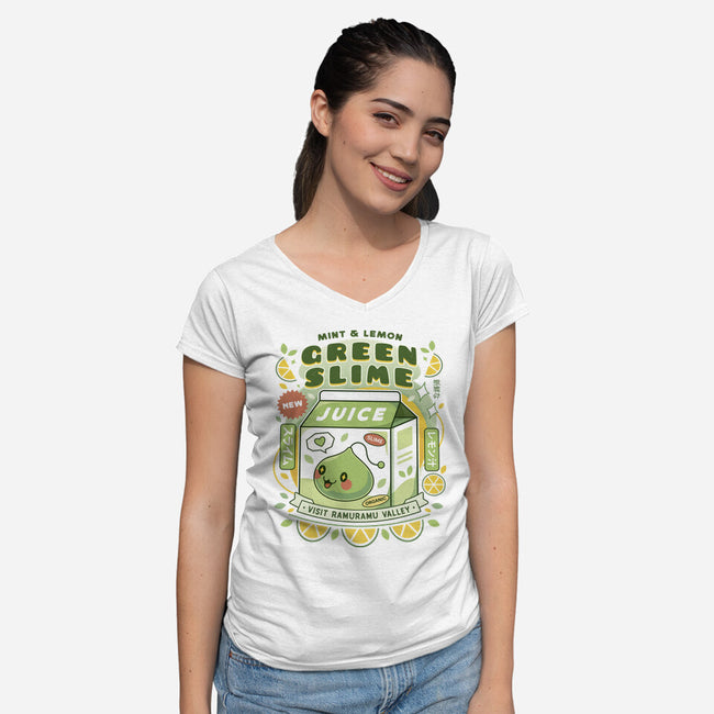 Ramuramu Valley Lemon Juice-Womens-V-Neck-Tee-LAGELANTEE