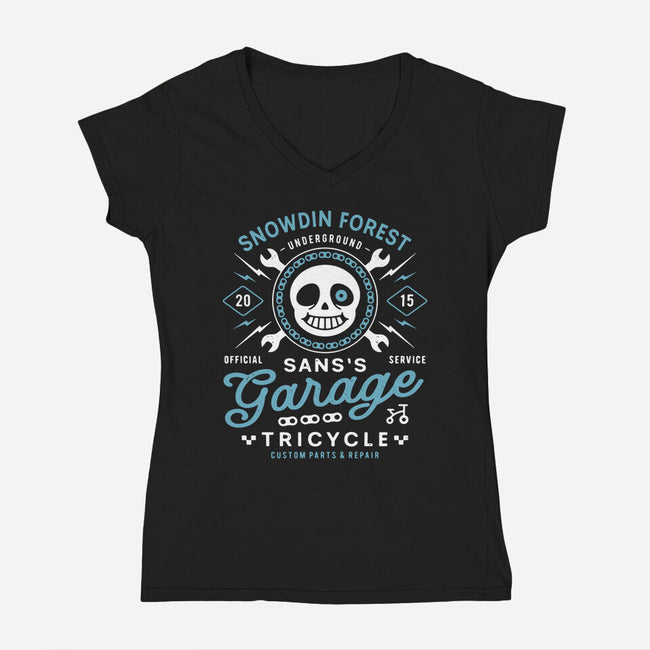 Snowdin Forest Garage Grunge-Womens-V-Neck-Tee-LAGELANTEE