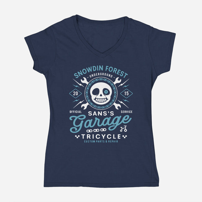 Snowdin Forest Garage Grunge-Womens-V-Neck-Tee-LAGELANTEE