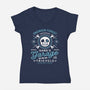 Snowdin Forest Garage Grunge-Womens-V-Neck-Tee-LAGELANTEE
