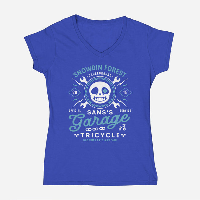 Snowdin Forest Garage Grunge-Womens-V-Neck-Tee-LAGELANTEE