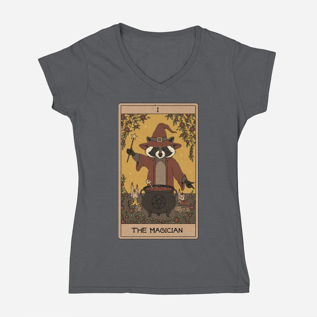 The Magician Raccoons Tarot-Womens-V-Neck-Tee-Thiago Correa