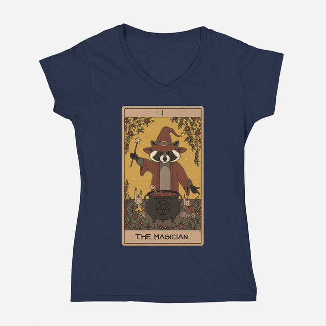 The Magician Raccoons Tarot-Womens-V-Neck-Tee-Thiago Correa
