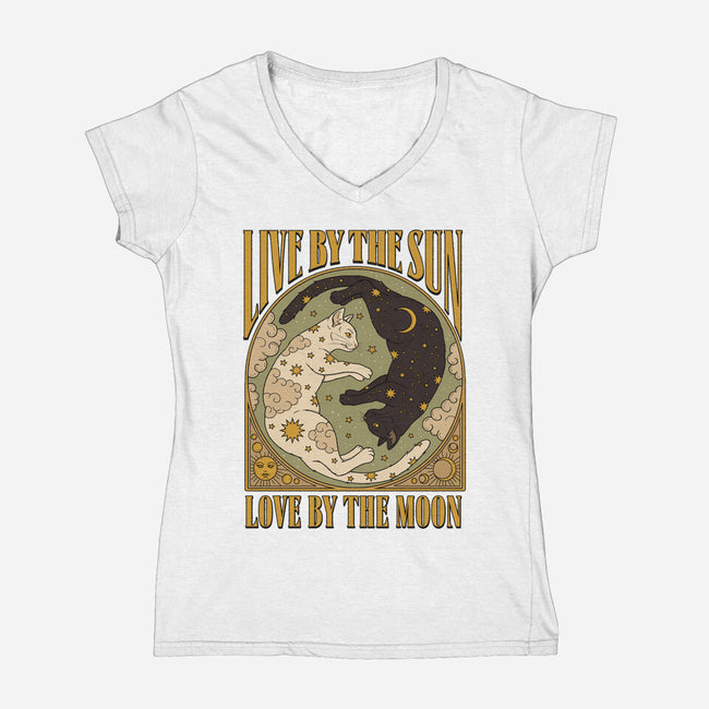 Sun And Moon-Womens-V-Neck-Tee-Thiago Correa
