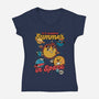 Summer In Space-Womens-V-Neck-Tee-Studio Mootant