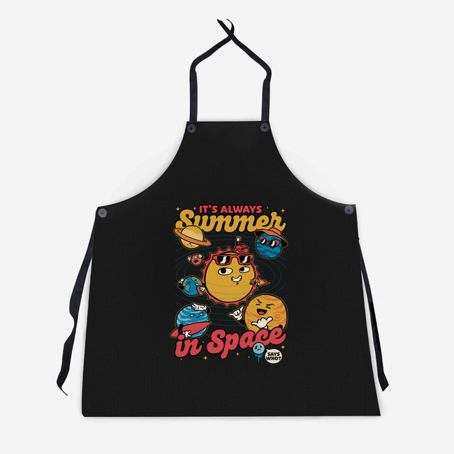 Summer In Space-Unisex-Kitchen-Apron-Studio Mootant