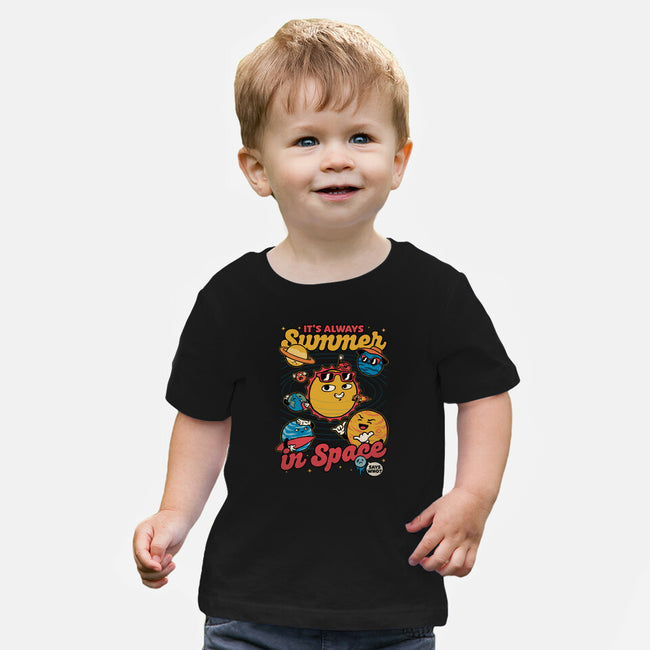 Summer In Space-Baby-Basic-Tee-Studio Mootant