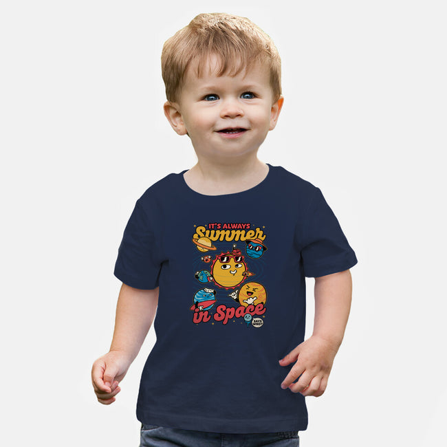 Summer In Space-Baby-Basic-Tee-Studio Mootant