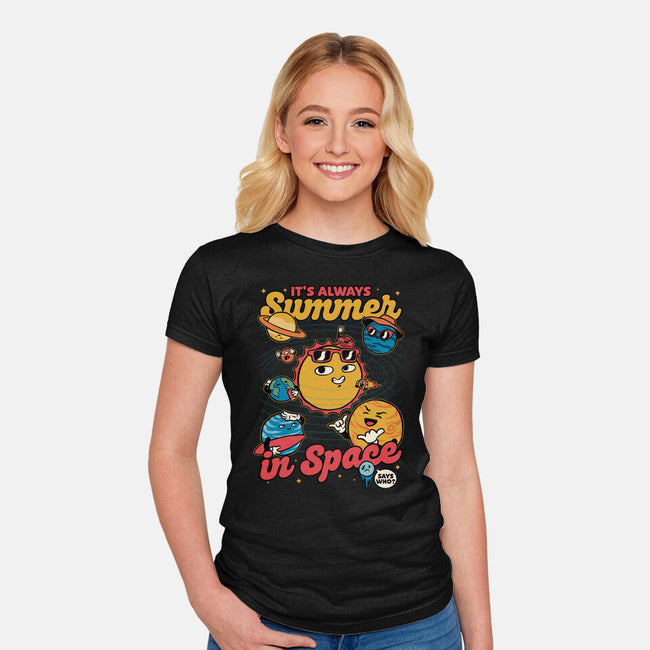 Summer In Space-Womens-Fitted-Tee-Studio Mootant