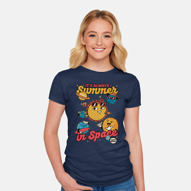 Summer In Space-Womens-Fitted-Tee-Studio Mootant