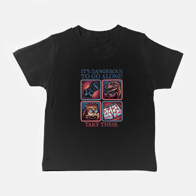Danger In The Dungeon-Baby-Basic-Tee-glitchygorilla