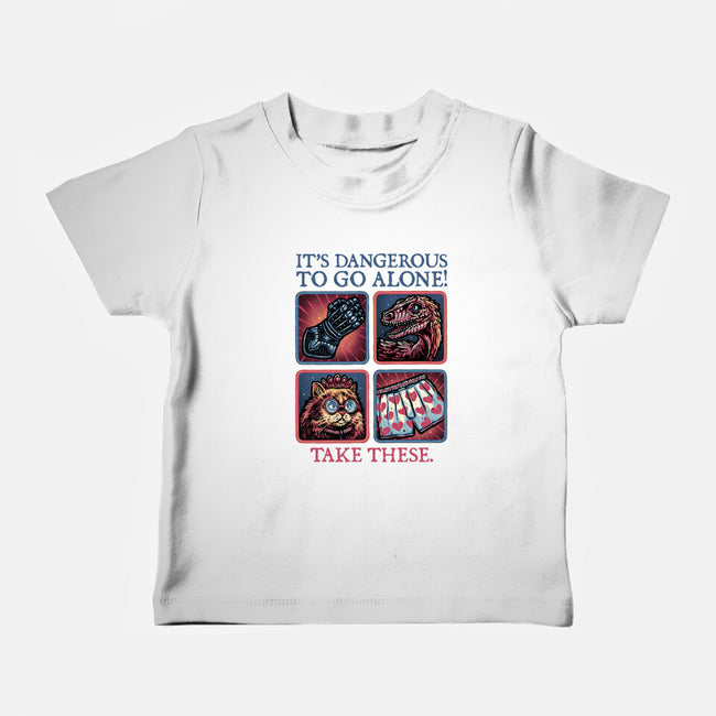 Danger In The Dungeon-Baby-Basic-Tee-glitchygorilla
