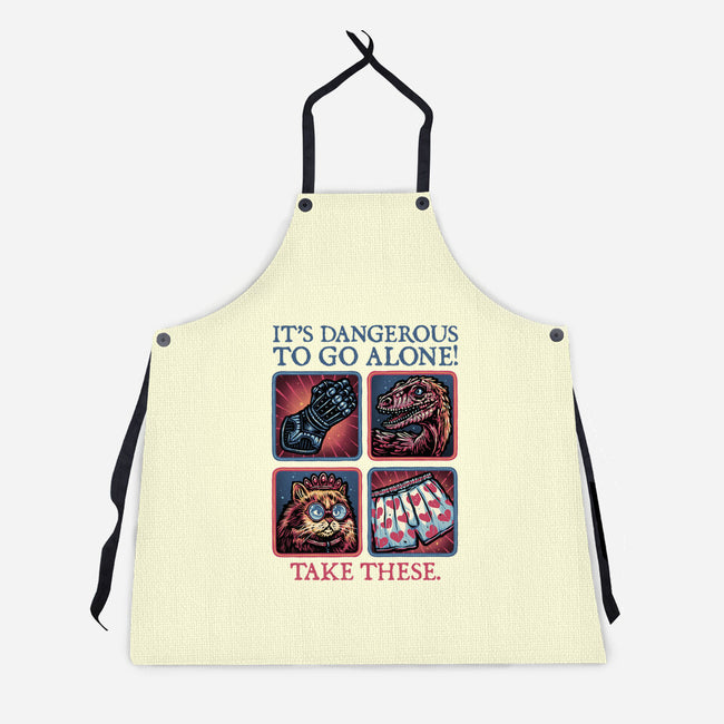 Danger In The Dungeon-Unisex-Kitchen-Apron-glitchygorilla