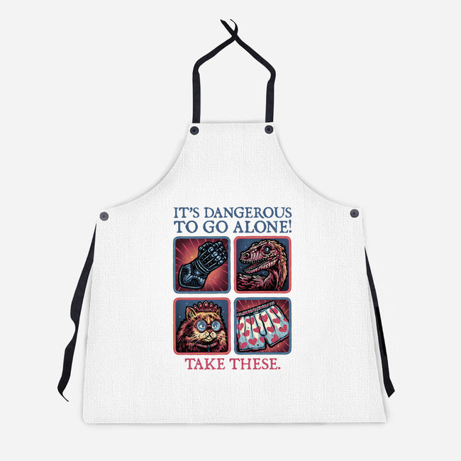 Danger In The Dungeon-Unisex-Kitchen-Apron-glitchygorilla