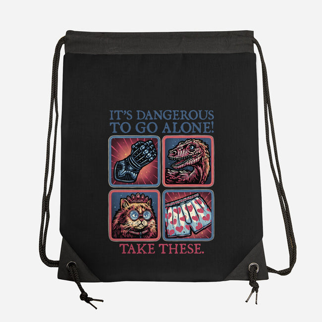 Danger In The Dungeon-None-Drawstring-Bag-glitchygorilla
