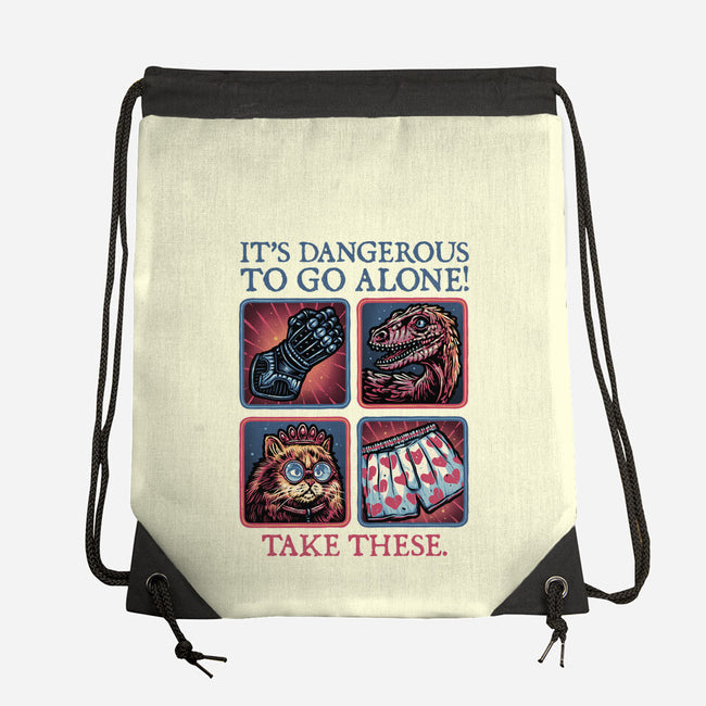 Danger In The Dungeon-None-Drawstring-Bag-glitchygorilla