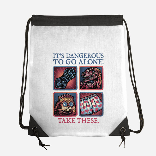 Danger In The Dungeon-None-Drawstring-Bag-glitchygorilla