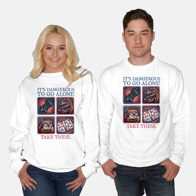 Danger In The Dungeon-Unisex-Crew Neck-Sweatshirt-glitchygorilla