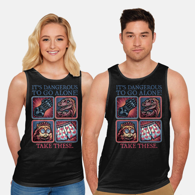 Danger In The Dungeon-Unisex-Basic-Tank-glitchygorilla
