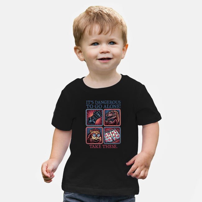 Danger In The Dungeon-Baby-Basic-Tee-glitchygorilla