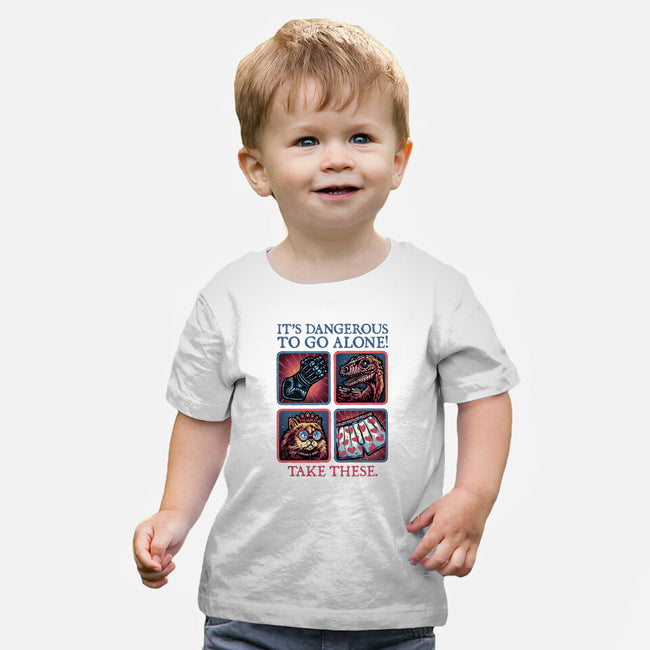 Danger In The Dungeon-Baby-Basic-Tee-glitchygorilla