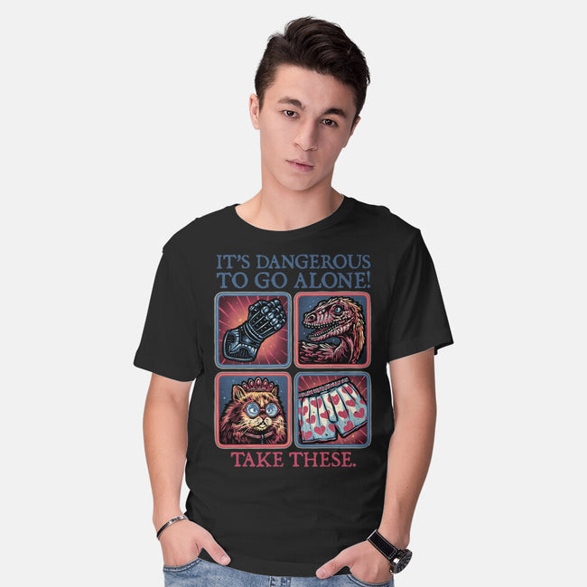 Danger In The Dungeon-Mens-Basic-Tee-glitchygorilla