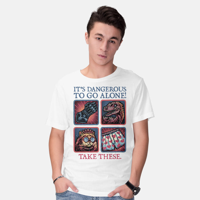 Danger In The Dungeon-Mens-Basic-Tee-glitchygorilla