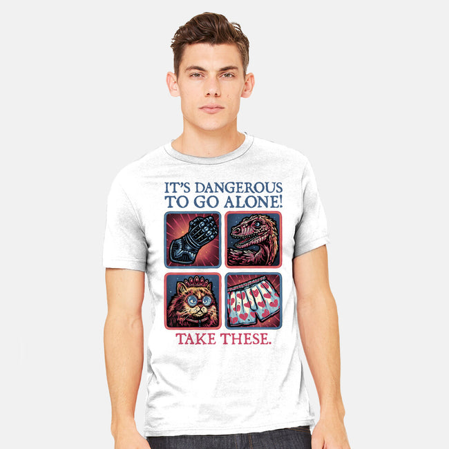 Danger In The Dungeon-Mens-Heavyweight-Tee-glitchygorilla