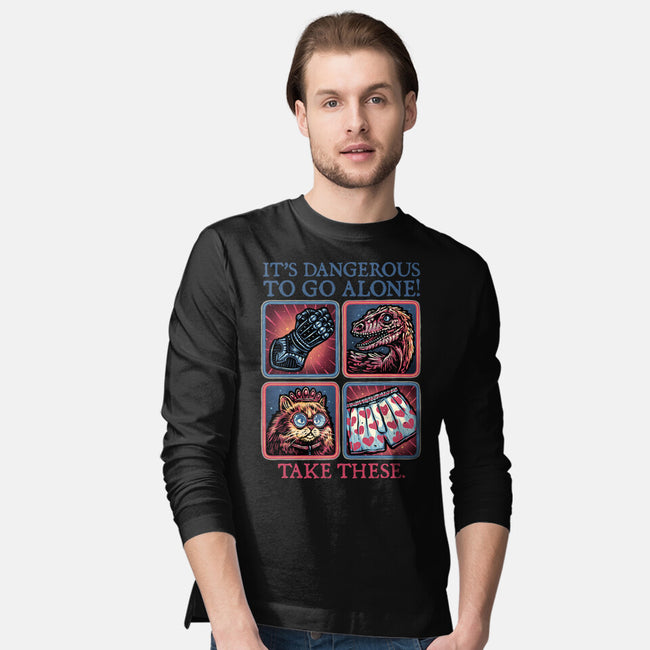 Danger In The Dungeon-Mens-Long Sleeved-Tee-glitchygorilla