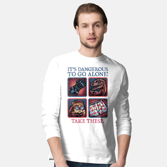 Danger In The Dungeon-Mens-Long Sleeved-Tee-glitchygorilla